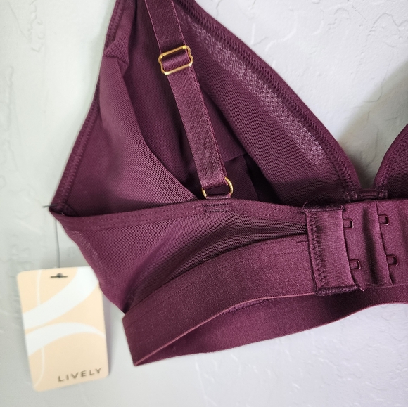 NEW Lively Mesh Trim Plum Bralette Size 1 - Picture 6 of 8